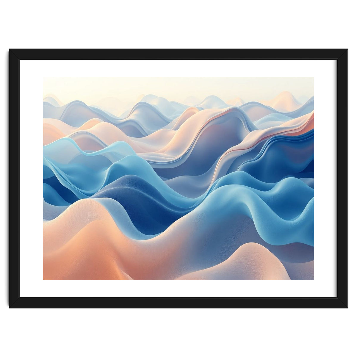 Ethereal Fluid Waves Abstract Art