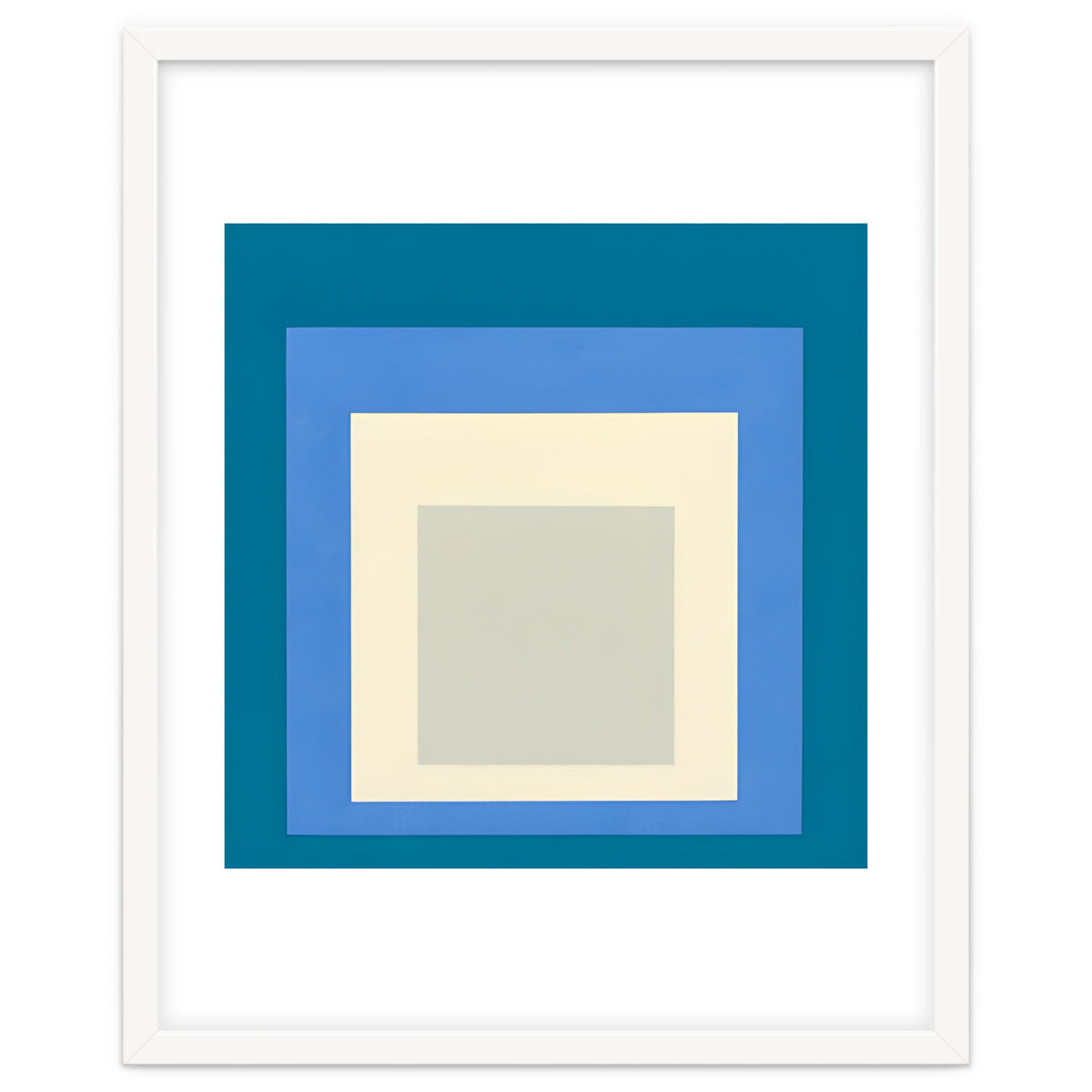JOSEF ALBERS - HOMAGE TO THE SQUARE: BLUE WHITE GREY