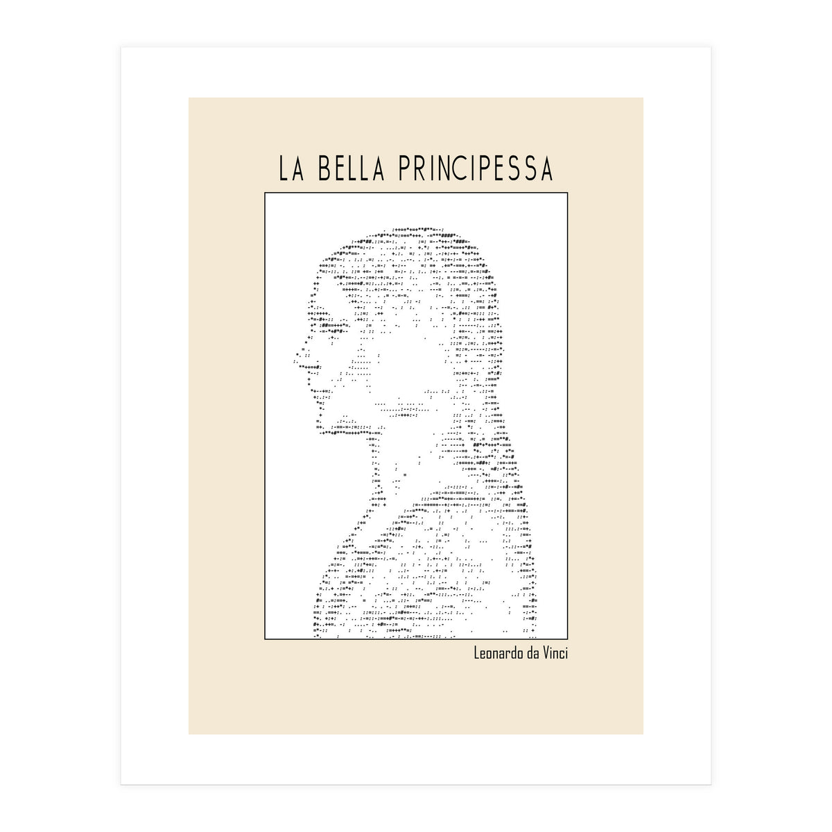 La Bella Principessa – Leonardo Da Vinci Ascii Art (Print Only)