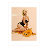 Pinup Woman Is Posing On A Beach (Print Only) thumbnail