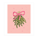 Mistletoe And Pink Bow (Print Only) thumbnail
