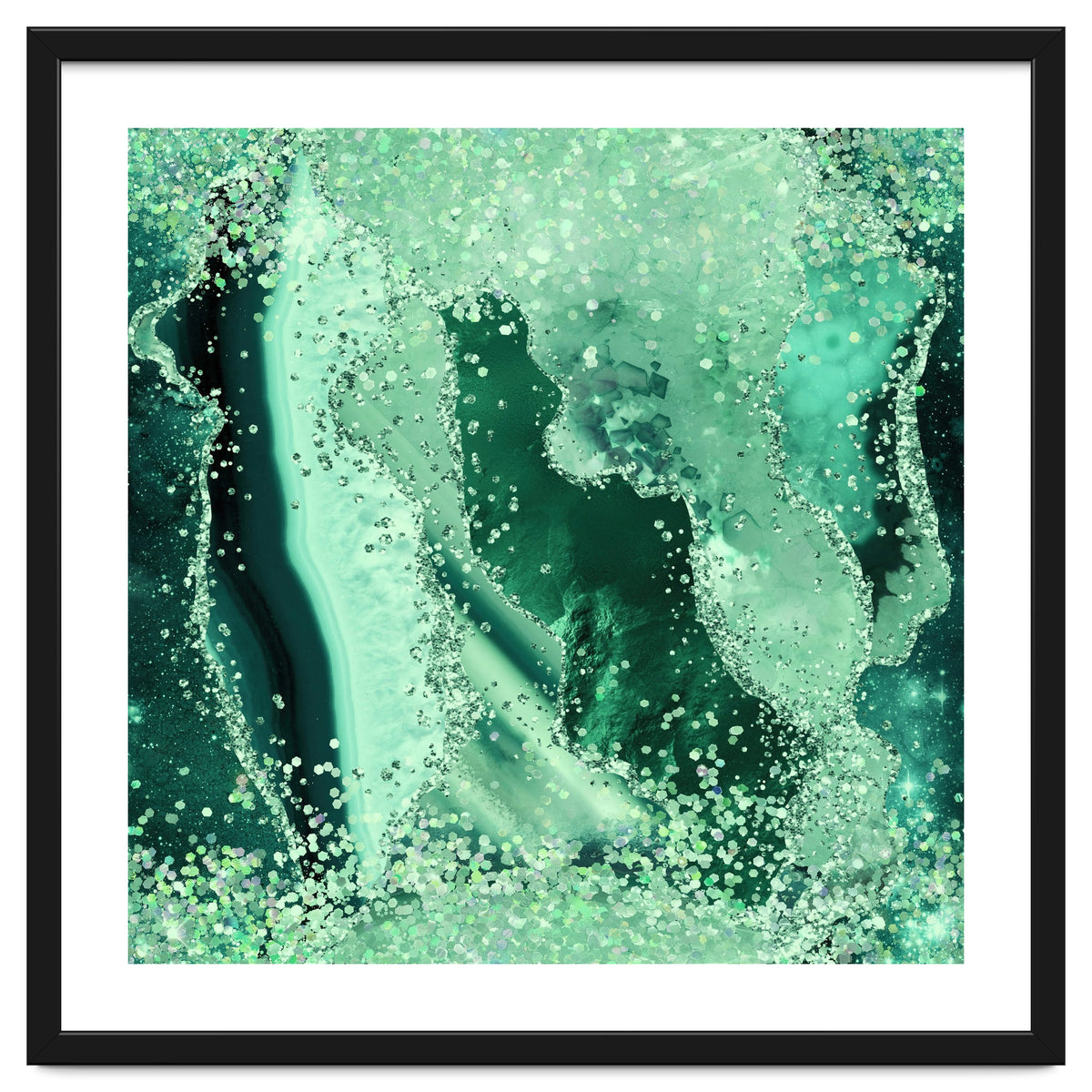 Emerald Glitter Agate Texture 03