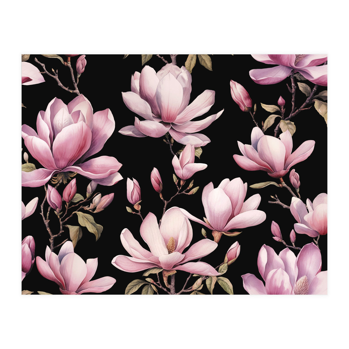 Magnolia Spring Romance Black (Print Only)