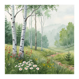 Birch Grove Serenity: A Meadow Wildflower Path (Print Only) thumbnail