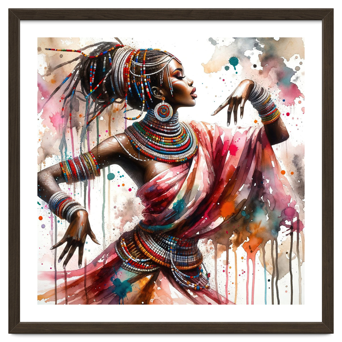 Watercolor African Dancer #1