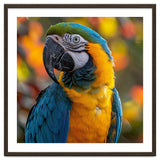 Blue And Gold Macaw Parrot Close Up Portrait thumbnail