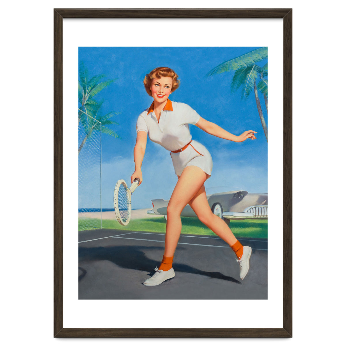 Pinup Girl On The Tennis Course