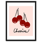 Cherries modern simple minimalistic red cute Fruit wall art thumbnail