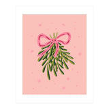Mistletoe And Pink Bow (Print Only) thumbnail