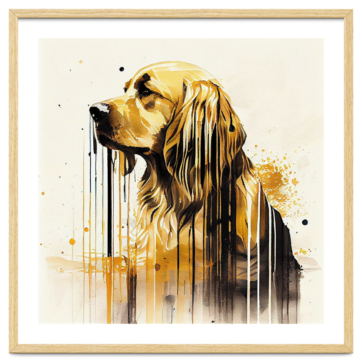Watercolor Golden Retriever Dog