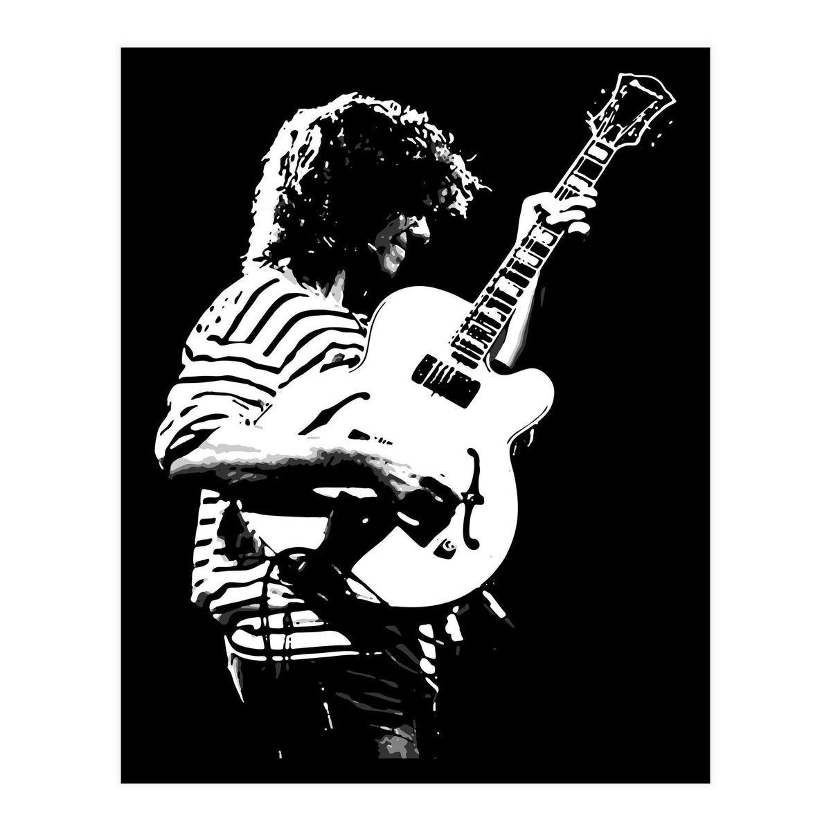 Pat Metheny American Jazz Musician in Monochrome (Print Only)