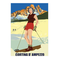 Ski Girl at Cortina D'Ampezzo, Italy (Print Only)