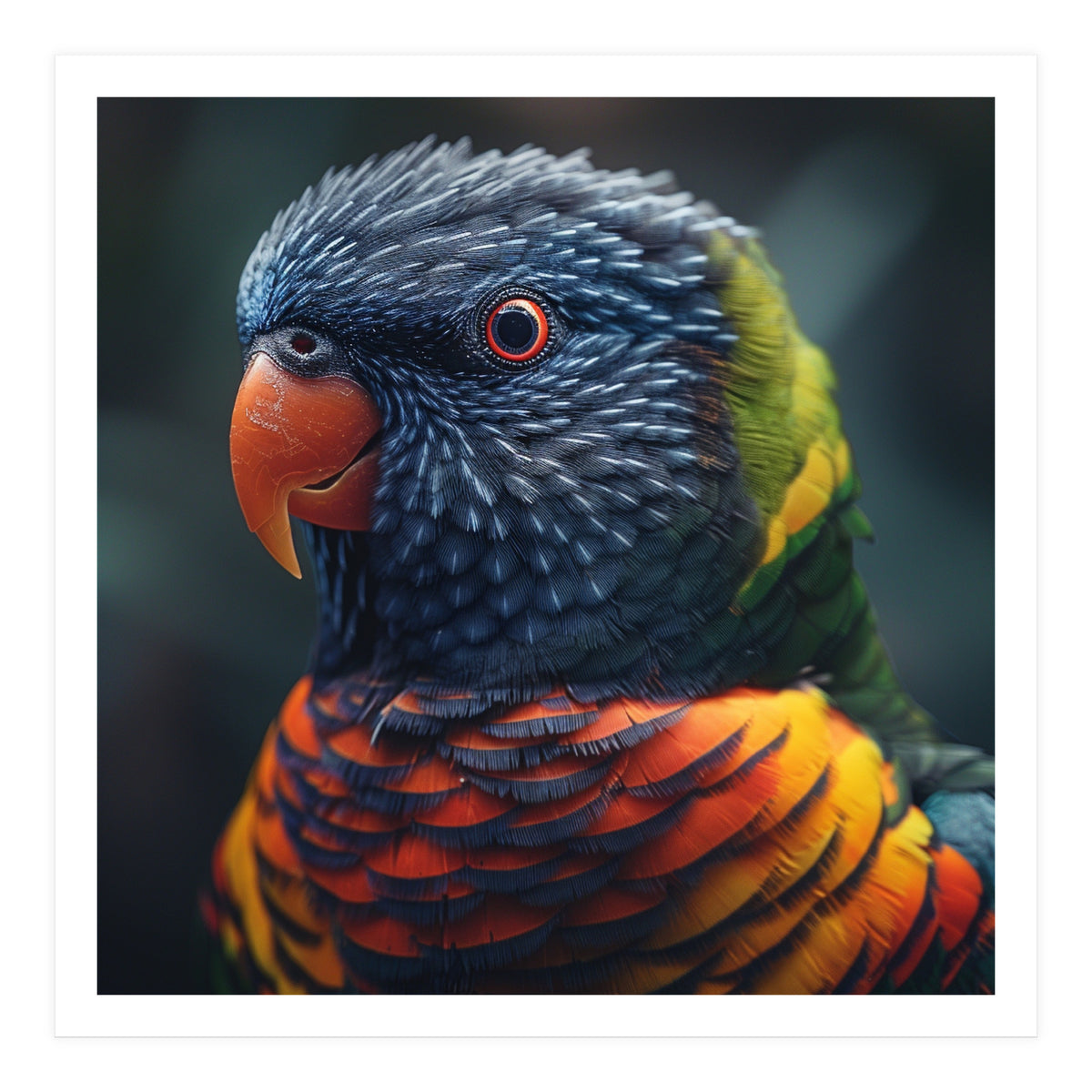 Rainbow Lorikeet Parrot Close Up Portrait (Print Only)