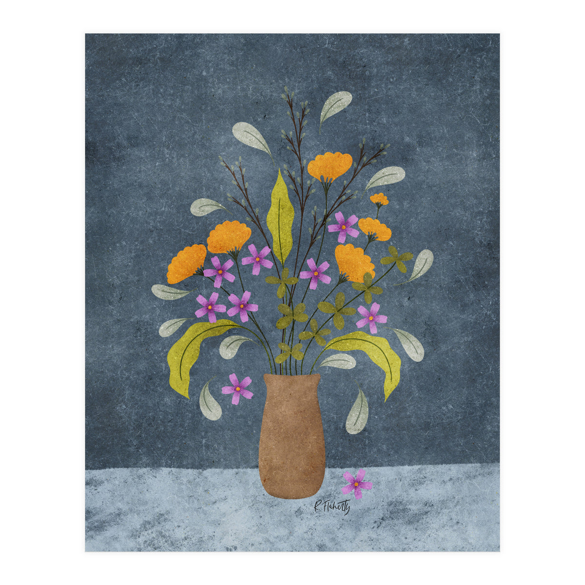 Moody Floral Vase (Print Only)