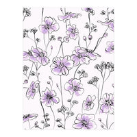 Wild Roses Floral Pattern - Purple (Print Only)