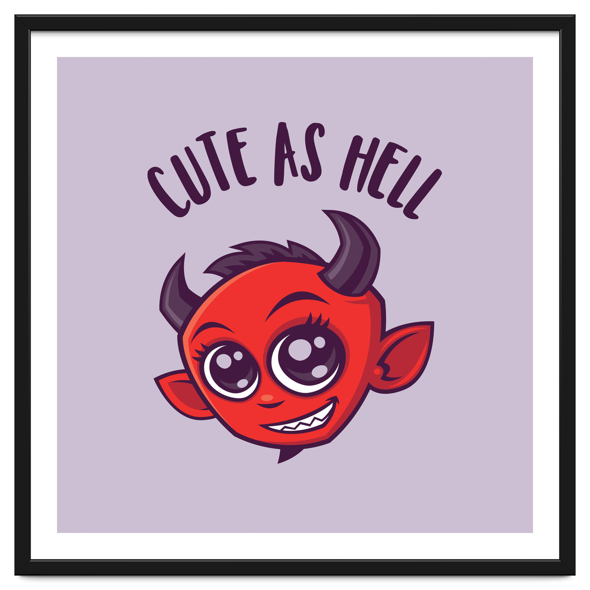 Cute as Hell Devil with Dark Text