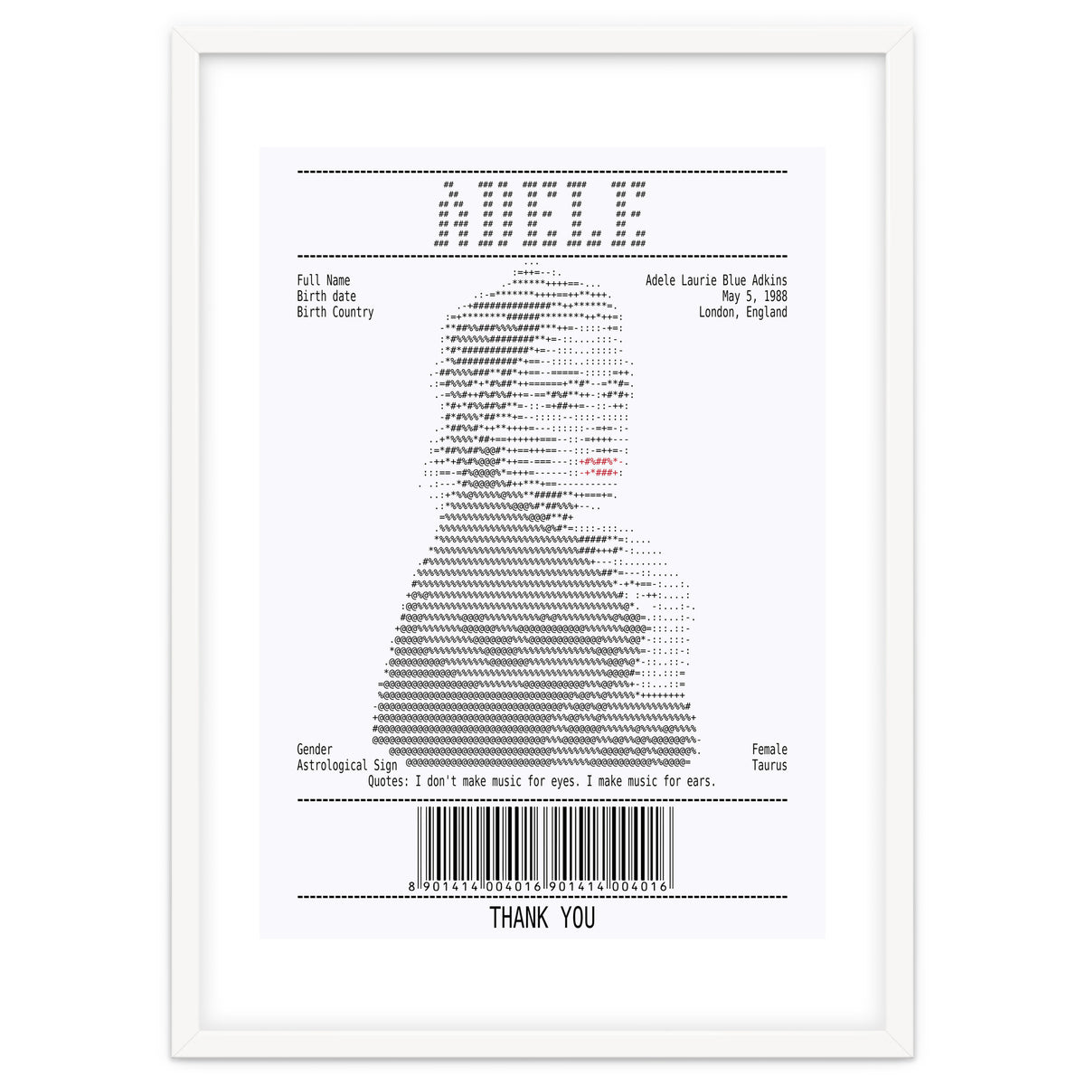 Receipt Art Adele