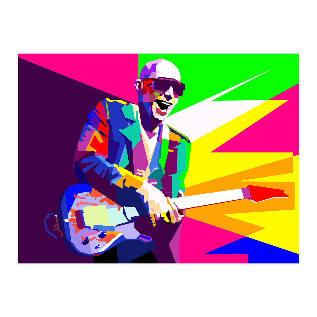 Joe Satriani Rock Guitar Instrumental Pop Art WPAP   (Print Only)