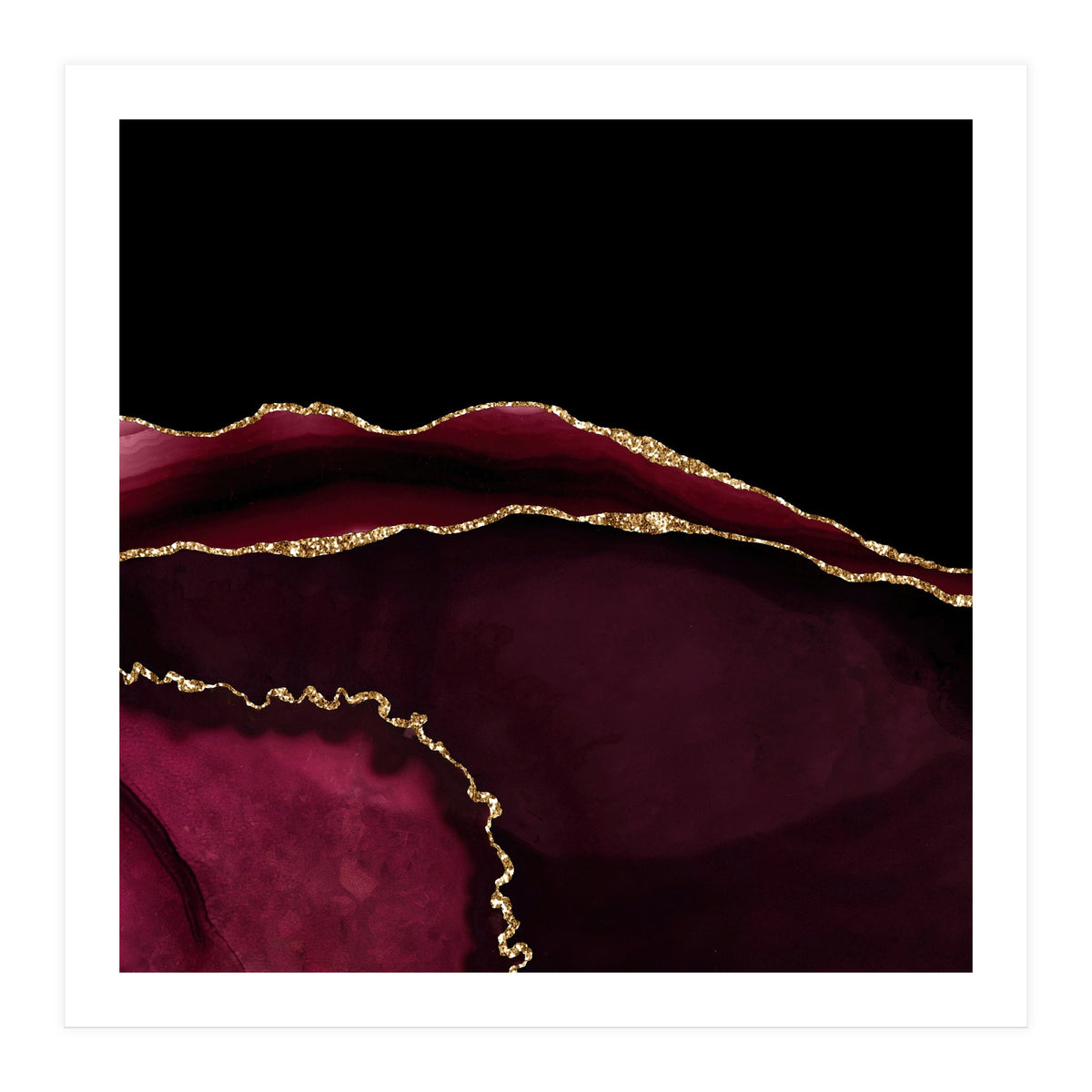Burgundy & Gold Agate Texture 05 (Print Only)