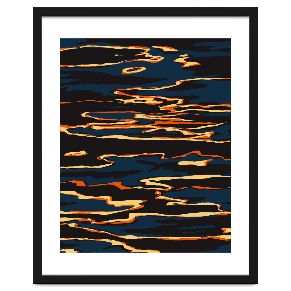 Sunset Reflection, Positivity Hope Growth Optimism Mindset, Nature Marble Dark Ocean