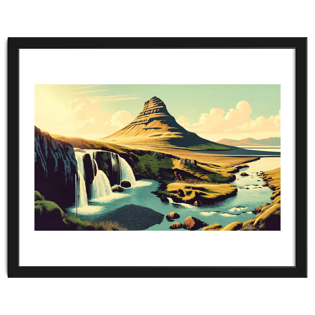 Vintage Iceland, Kirkjufell Mountain Poster