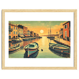 Vintage Harbor Sunset Poster thumbnail