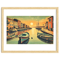 Vintage Harbor Sunset Poster
