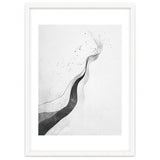 Abstract Black And White Ink Flowing Lines With Splatter thumbnail