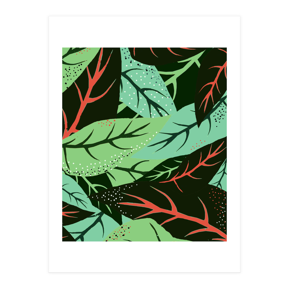 The Dark Jungle | Mystery Eclectic Forest | Maximalist Rainforest Nature Botanical Plants (Print Only)