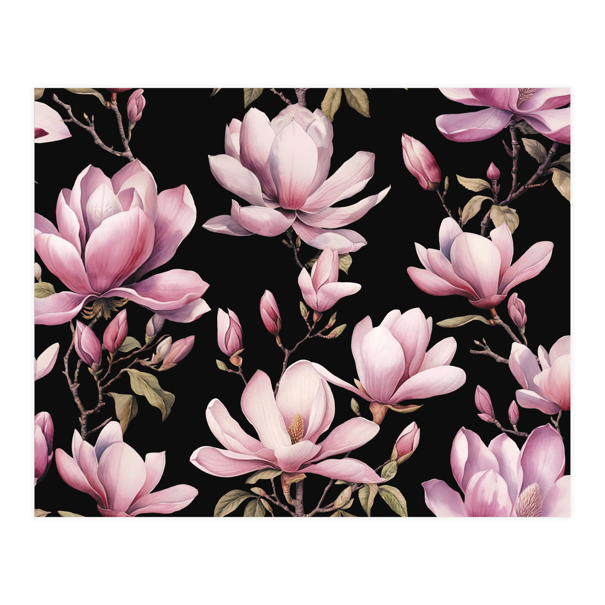 Magnolia Spring Romance Black (Print Only)