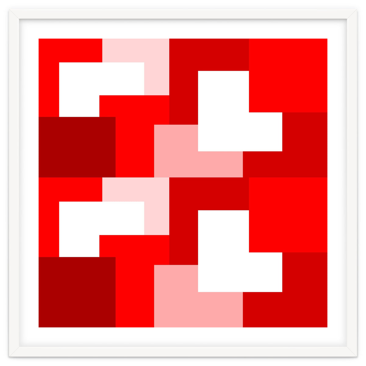 Red Abstract Square Tiles