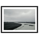 River passing through a black volcanic road - Iceland thumbnail