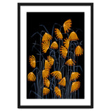 Linocut flower meadow black thumbnail