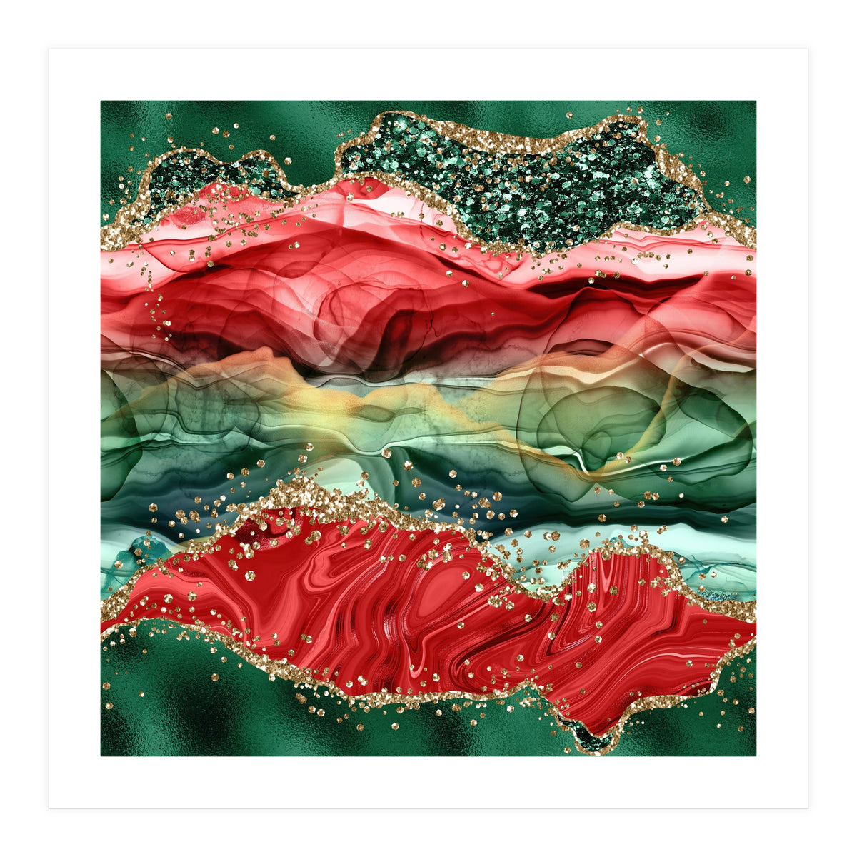 Christmas Glitter Agate Texture 04  (Print Only)