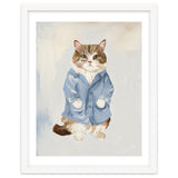 Sir James fluffy Tom cat in his blue pajamas oils thumbnail