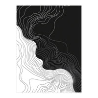 Abstract Black And White Wavy Lines Flowing  (Print Only)