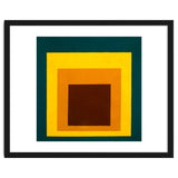 JOSEF ALBERS - HOMAGE TO THE SQUARE DARK GREEN YELLOW ORANGE BROWN thumbnail