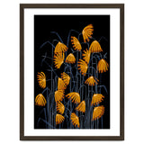 Linocut flower meadow black thumbnail