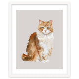 Handpainted messy oil painting of furry baby cat thumbnail