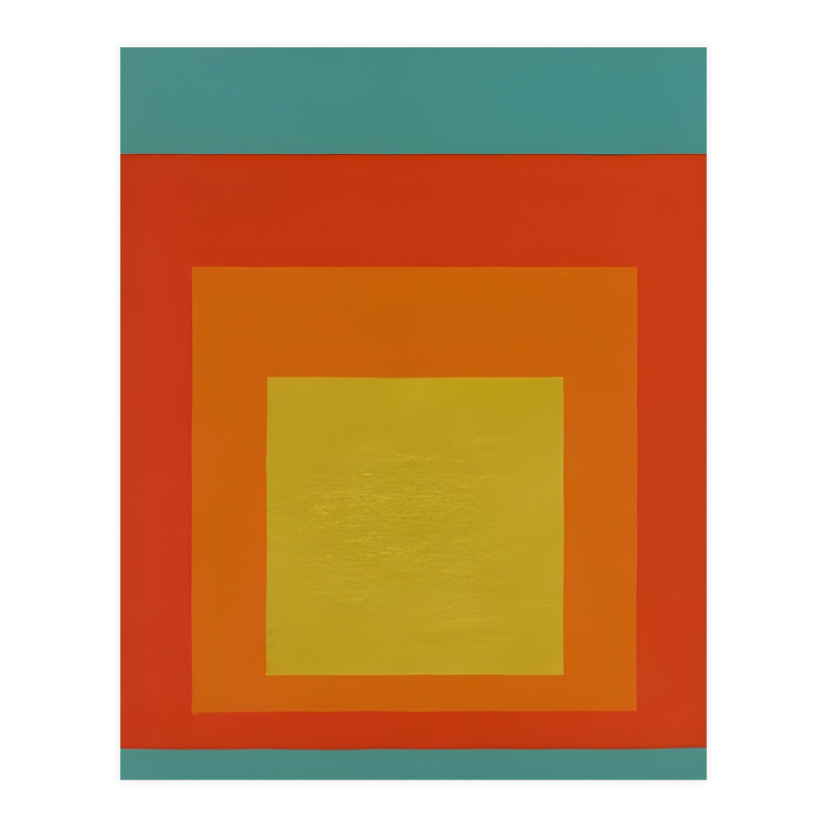 JOSEF ALBERS - HOMAGE TO THE SQUARE GREEN RED YELLOW ORANGE  (Print Only)