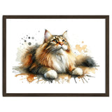 Majestic Cat With Watercolor Splashes thumbnail