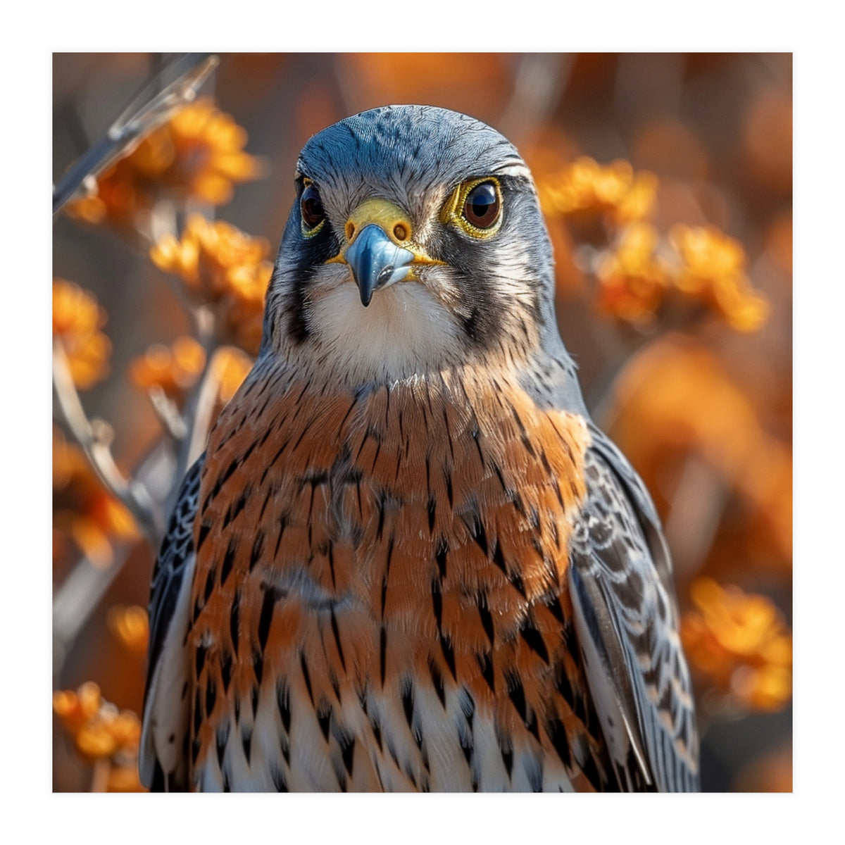 Close Up Of A Kestrel Bird Of Prey (Print Only)