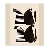 Minimalist Cats In Black And White (Print Only)
