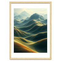 Ethereal Green Mountain Ridges Art