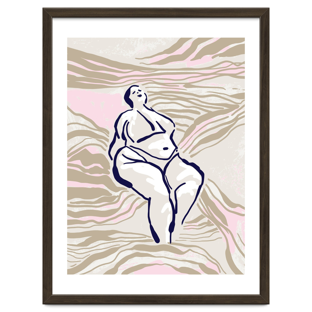 Follow the lines Serene woman in the water