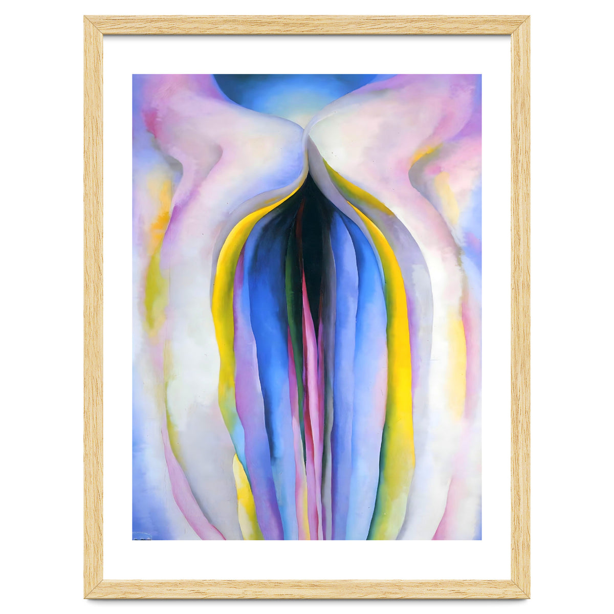 Georgia O’Keeffe – Grey Line with Black, Blue and Yellow (1923) | Elegant Abstract Modernist Composition with Bold Color Contrast