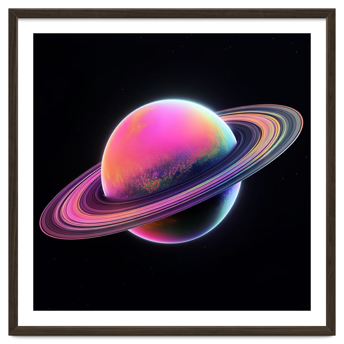 Neon Nebula Planet: Surreal Cosmic Illustration