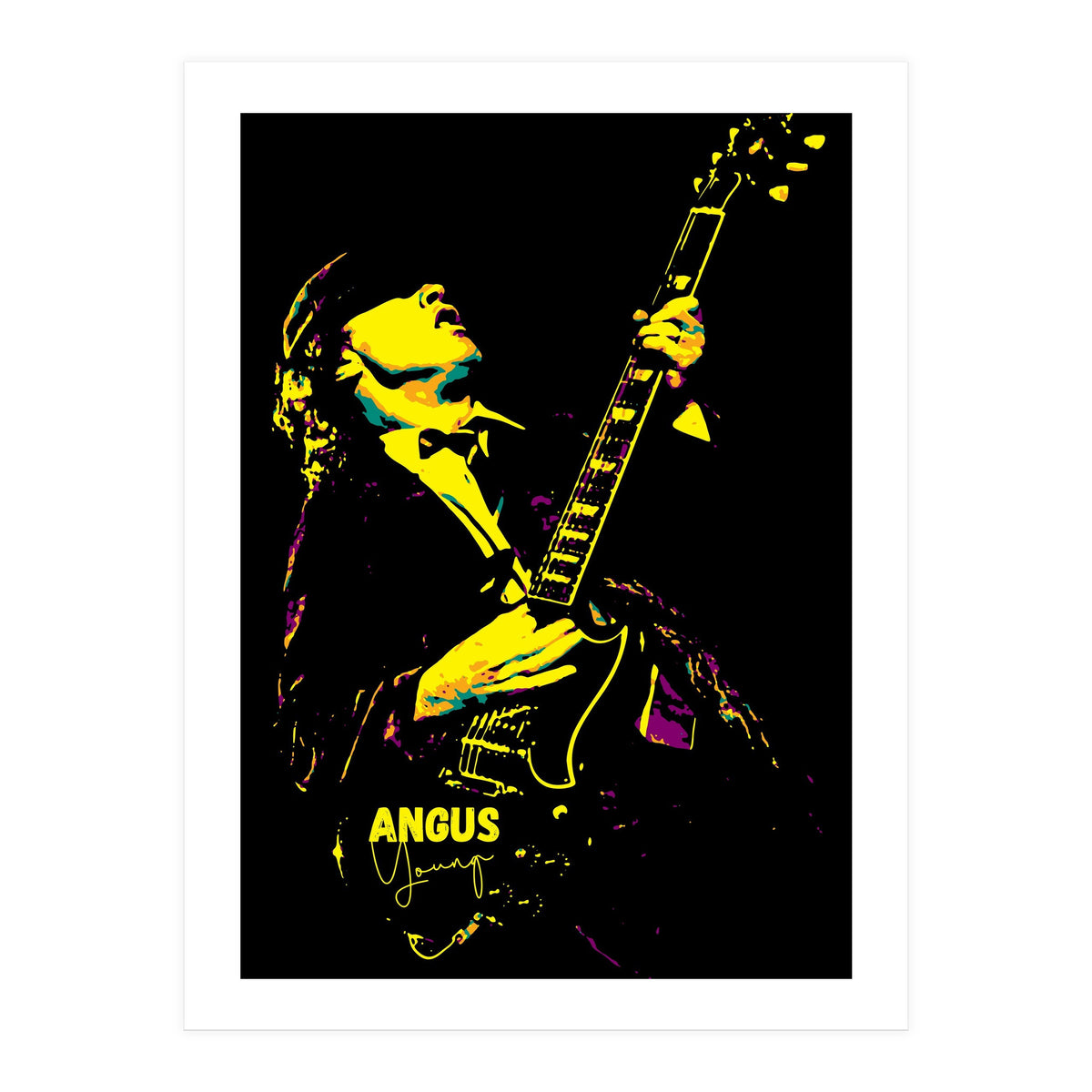 Angus Young Australian Musician Legend (Print Only)