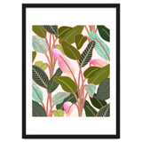 Color Paradise, Tropical Colorful Modern Bohemian Illustration, Eclectic Botanical Plant thumbnail