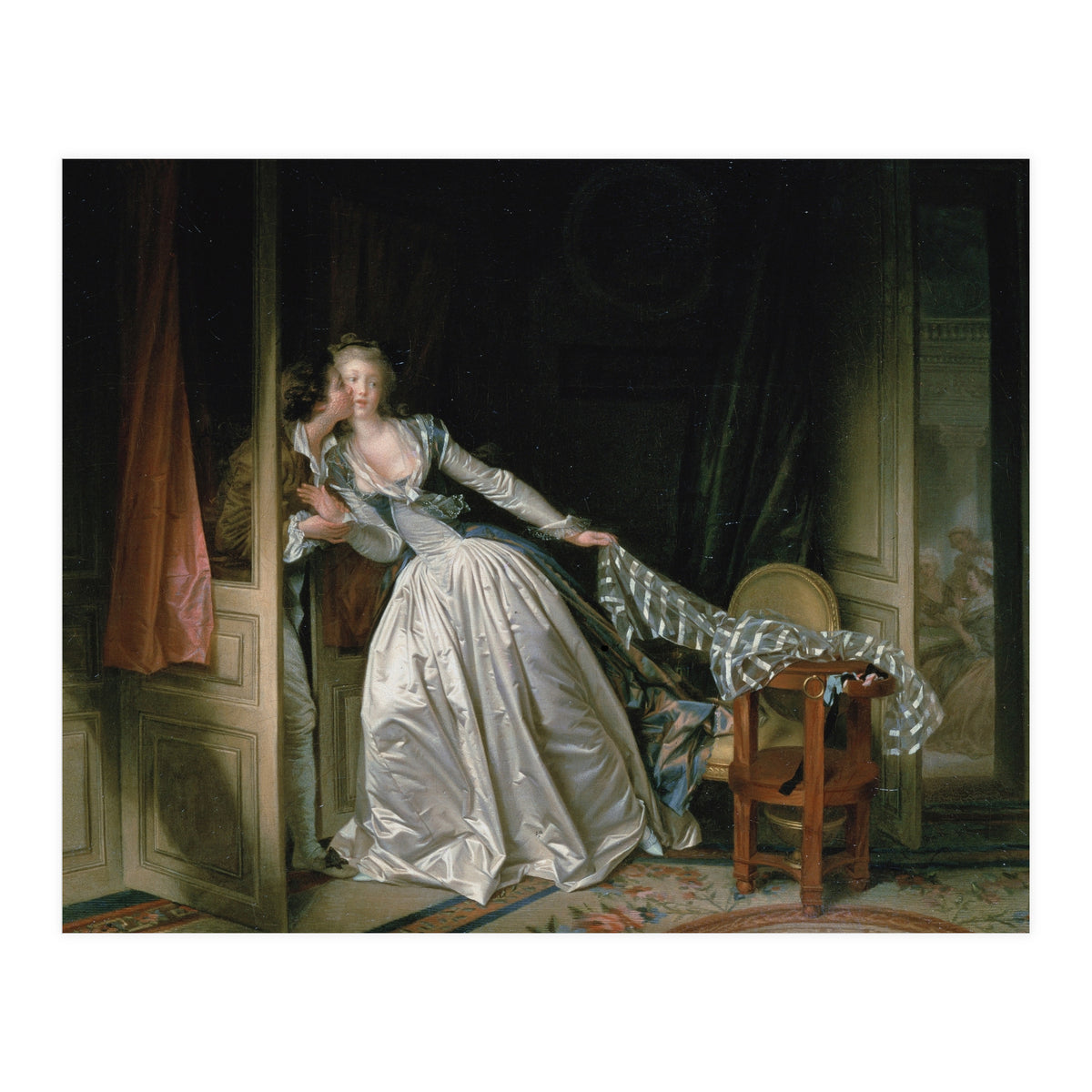 Jean-Honoré Fragonard – The Stolen Kiss | Elegant Rococo Romance & Secret Intimacy (Print Only)
